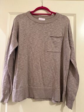 BE COOL Women's Crewneck Pocket Sweater - Light Taupe
